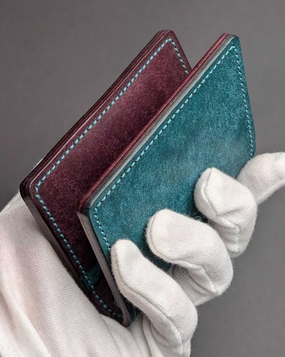 Portcard/Portofel lucrat manual cu piele Pueblo