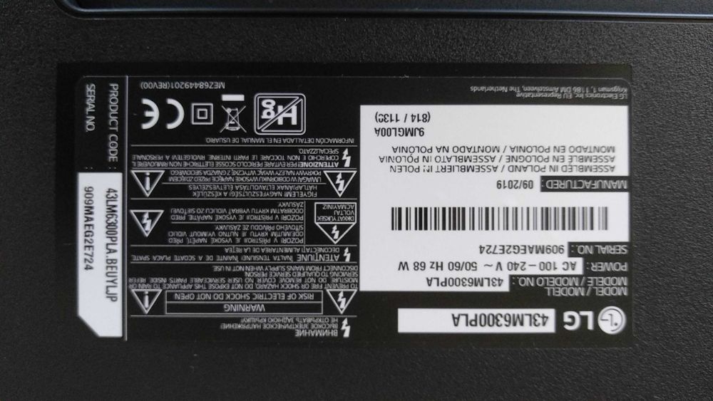 Телевизор LG 43LM6300PLA за части
