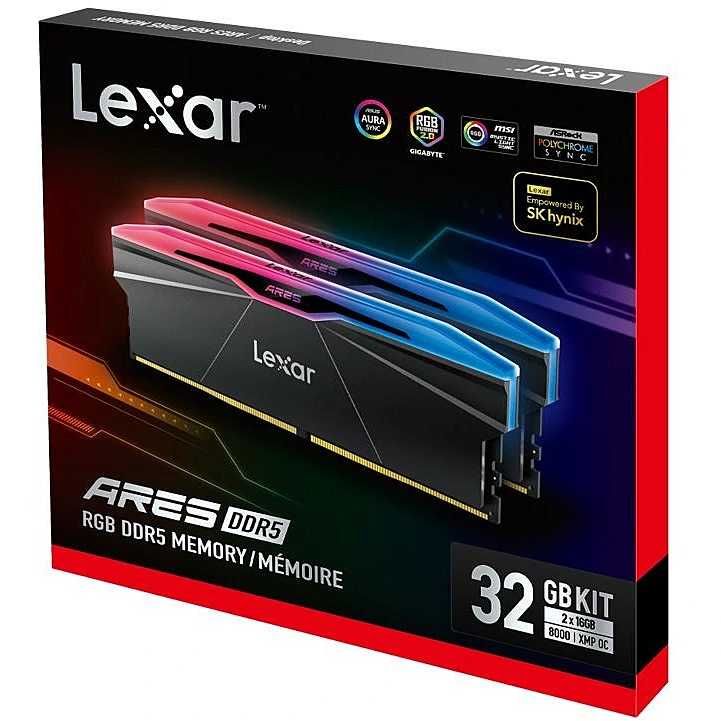 DDR5 32GB (2x16GB) Lexar ARES RGB 8000Mhz. Новый.