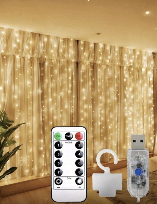 завеса LED лампи коледни 3x3 метра