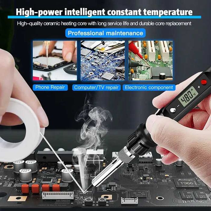 Поялник AIDA A-096, човка 900M, LCD екран, регулиране с бутон