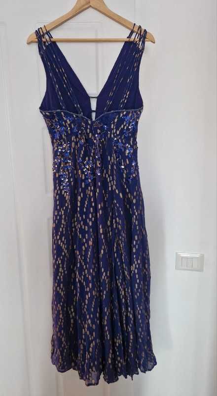 Applique and Beaded Violet Dress