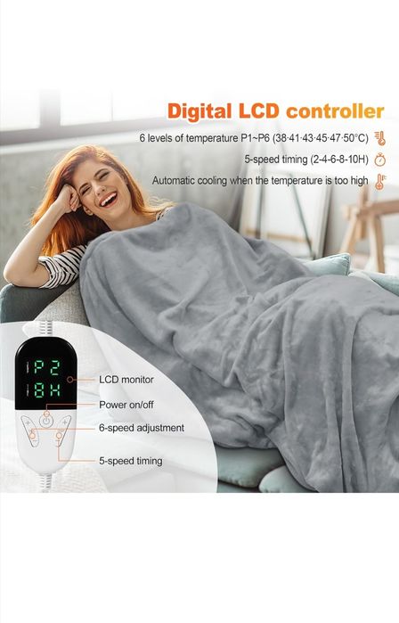 Pătură electrică cu oprire automată, 180 x 150 cm