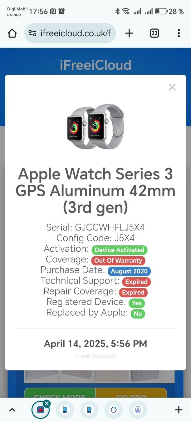 Apple Watch Series 3 GPS 42mm Spart