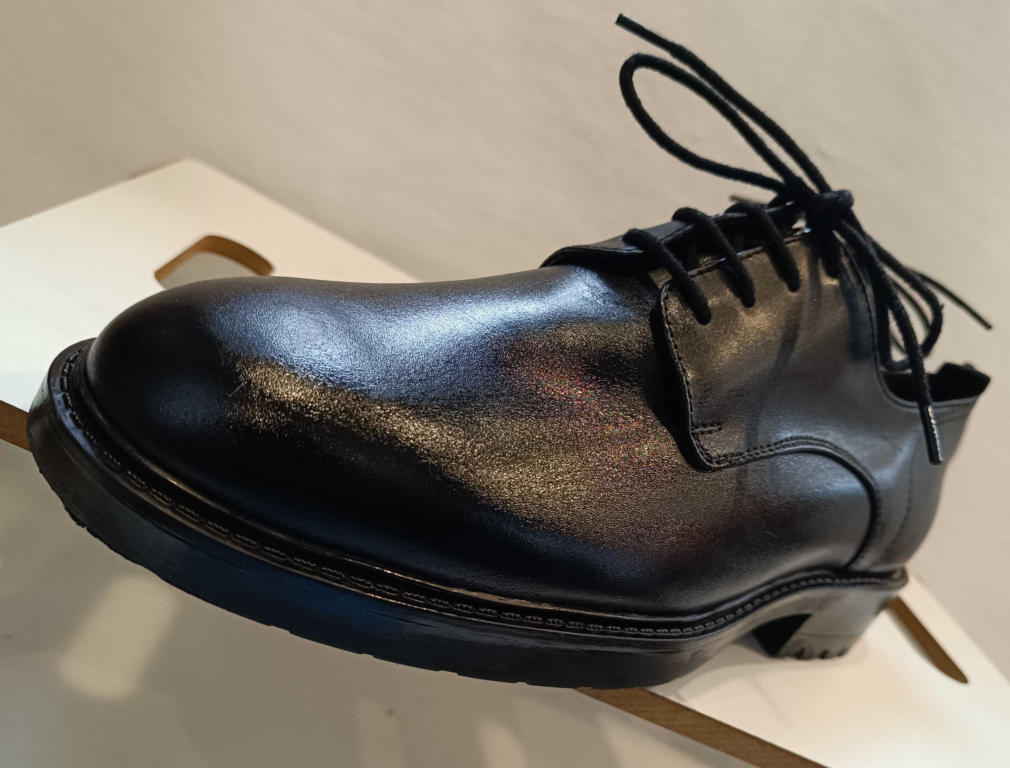 Pantofi derby plain toe 43 premium Lumberjack piele naturala moale