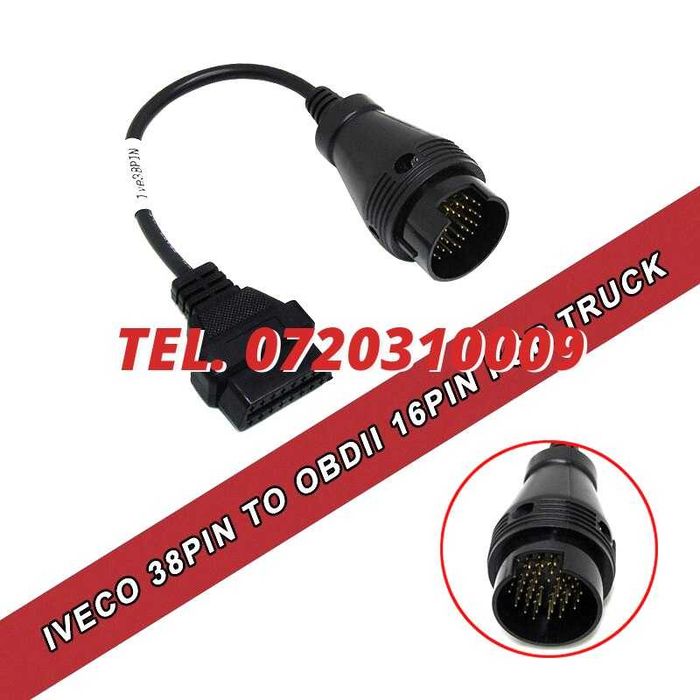 Cablu Adaptor Iveco Daily 38 Pin La Obd2 Pt Autocom Delphi Wurth