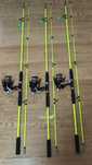 SET 3 Lansete FIBRA PLINA 2.40m WIND BLADE + 3 Mulinete SAIMINO X6000