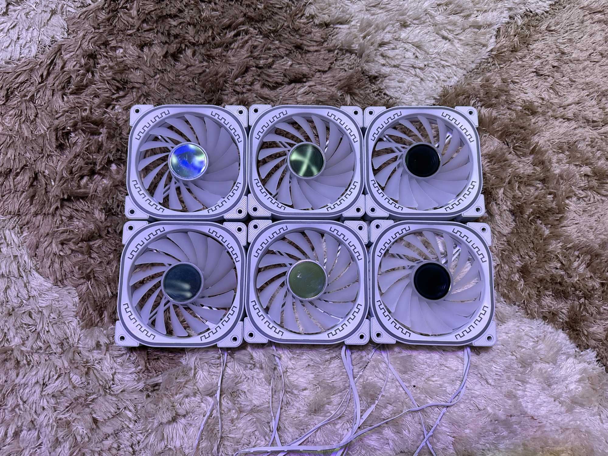 Белые ARGB кулера PWM 6 штук