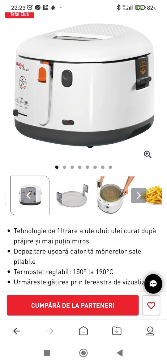 Vând friteuză Tefal filtra one