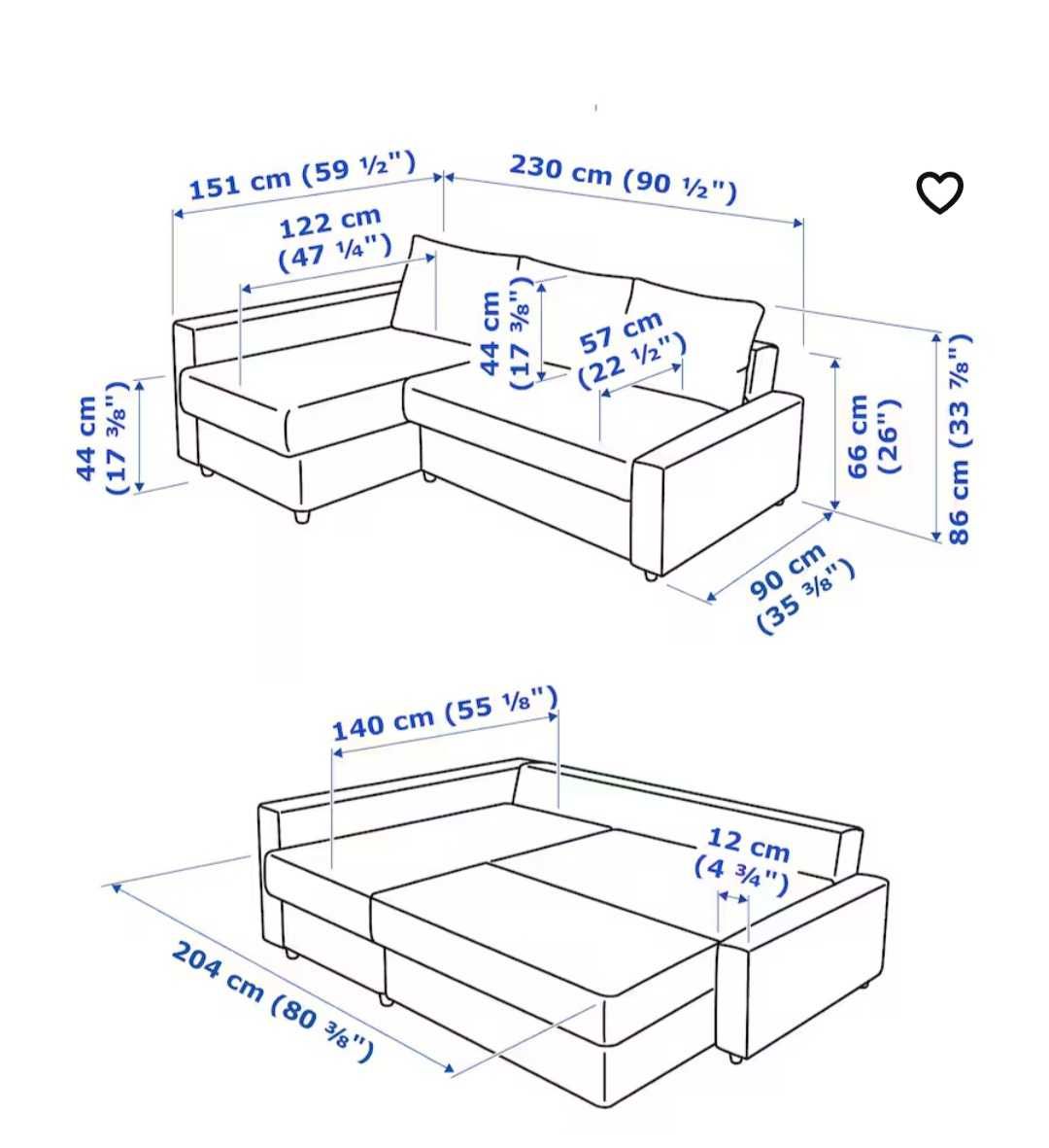 Coltar extensibil Friheten Ikea portocaliu Skiftebo