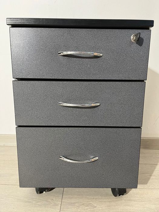 Rollbox cu 3 Sertare; Mic Dulap Birou Cub; Casetieră Noptieră