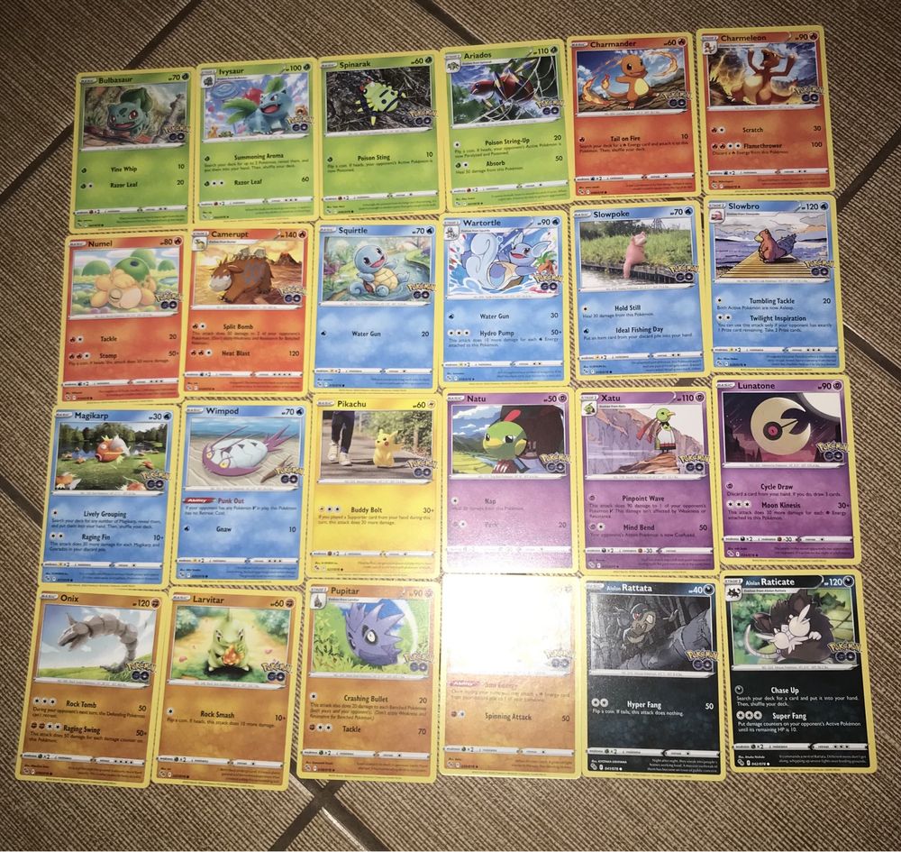 Set de 56 Cartonase Pokemon Go originale - V + Holo + Non-Holo