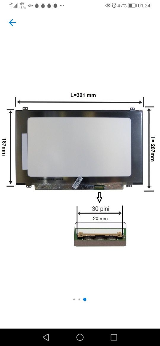 Display laptop slim 14.0 inch 1366x768 HD