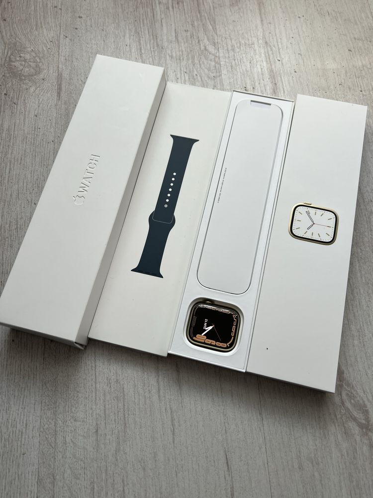 НОВ! Apple Watch 7 45mm LTE Gold / Като НОВ!