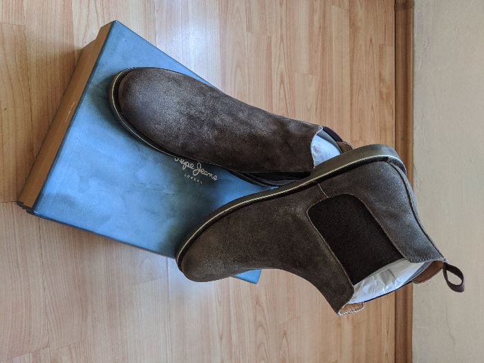 Ghete Chelsea Pepe Jeans Fenix Verde Inchis 44 Piele Intoarsa