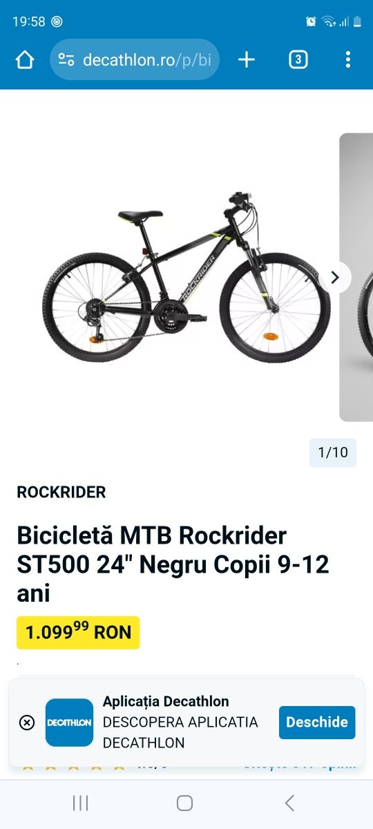 Bicicleta copii 24" Rockrider