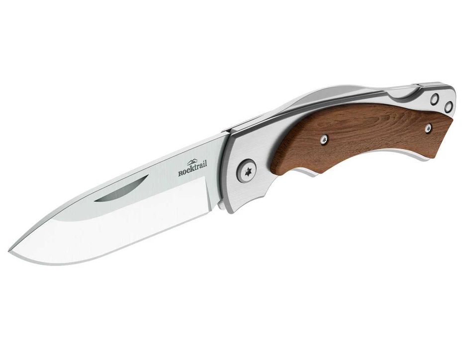 Cuțit briceag cu maner lemn de nuc si husa, nou, sigilat, din Germania