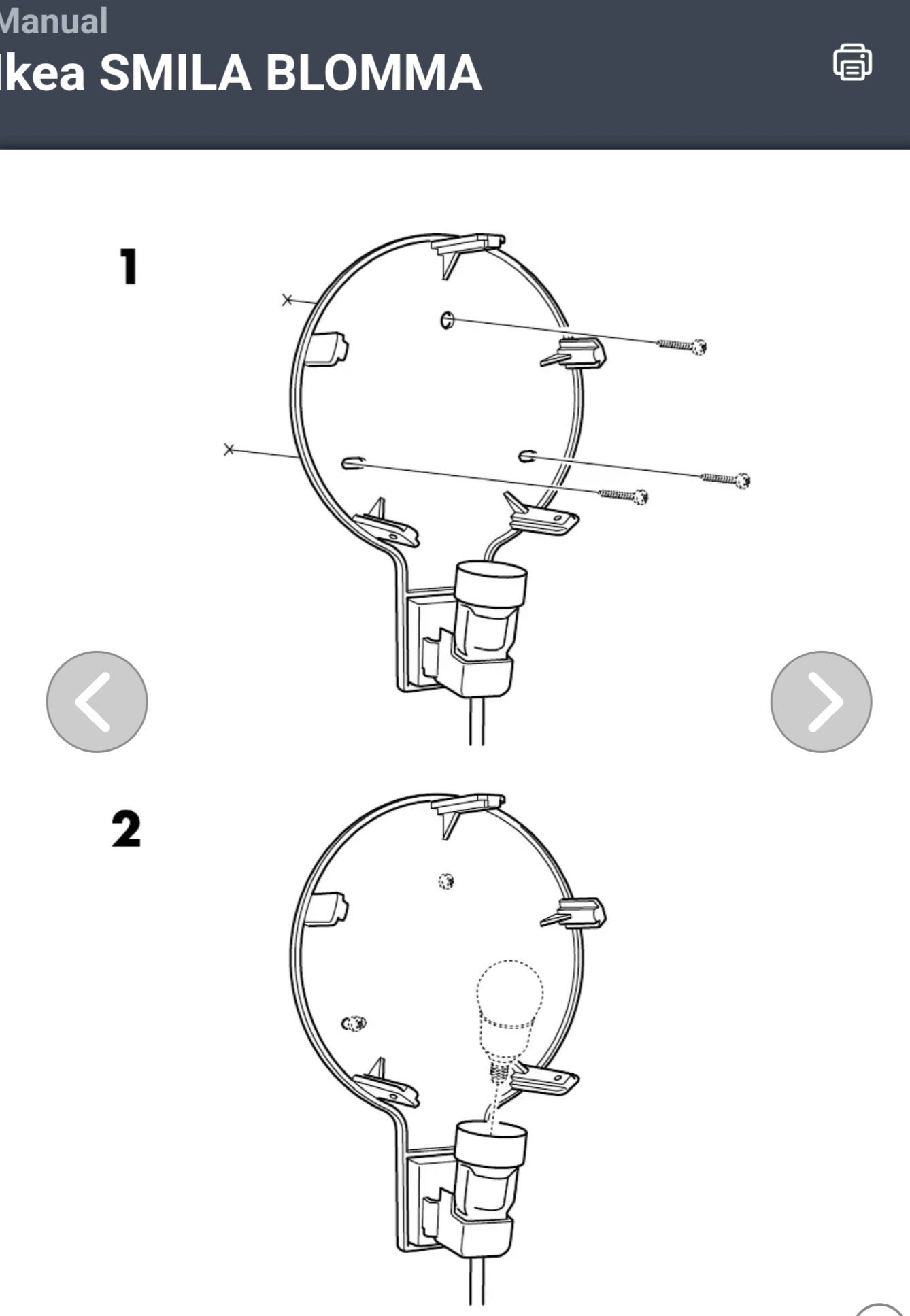 Lampa Ikea Smila Blomma