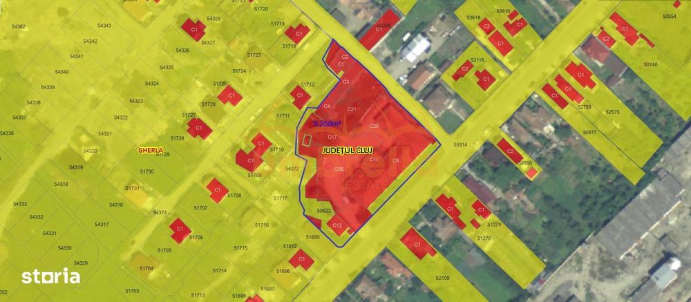 Constructii si teren de vanzare 5.258m² in Gherla
