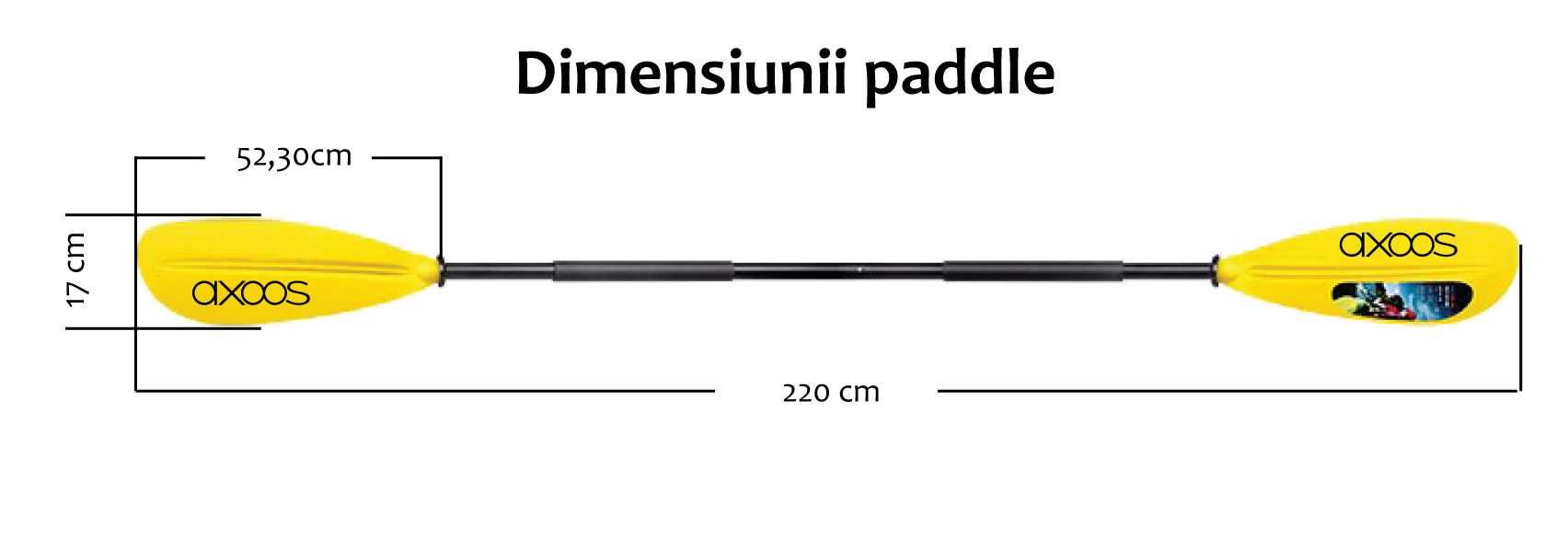 Padela pentru caiac, lungime 220 cm