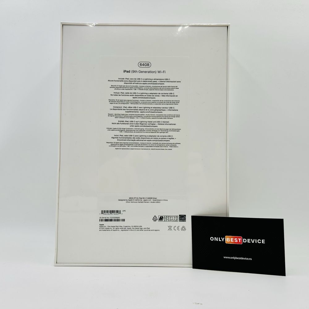  iPad 9th Generation Silver Wi-Fi 64GB Silver