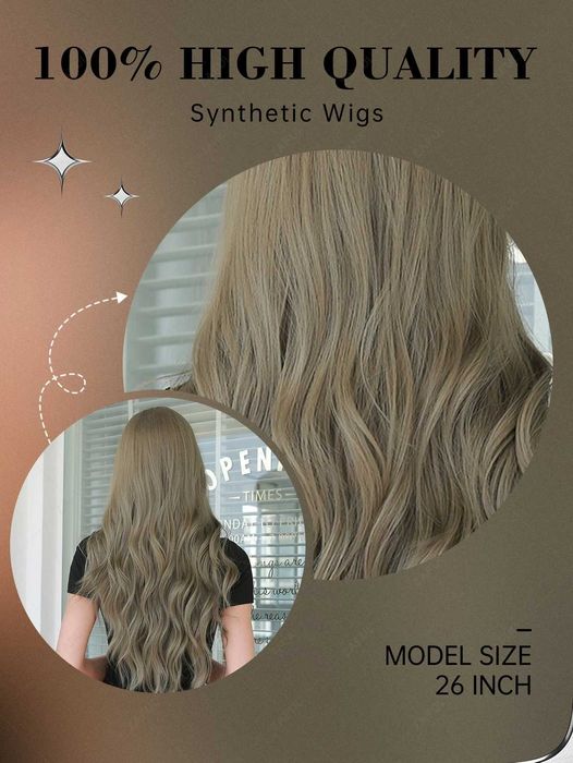 Сива микс перука с бретон