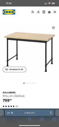 Birou Ikea KULLABERG 110x70 cm negru lemn