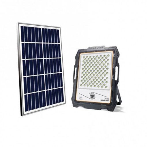 Proiector led 300 w cu panou solar si telecomanda