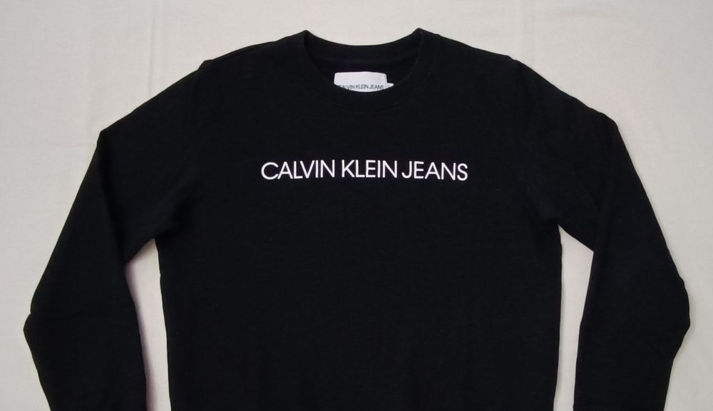 Calvin Klein Jeans оригинално горнище S памучна черна блуза