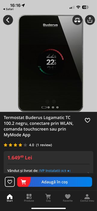 Termostat Buderus Logamatic TC100.2 negru