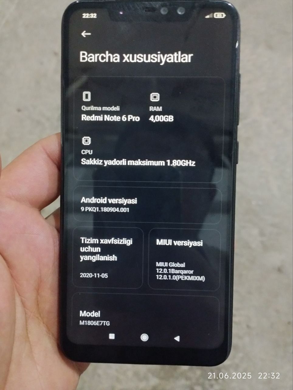Redmi note 6 pro sotiladi 64gb