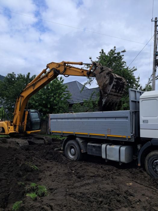 Nisip balast pietris miniexcavator buldoexcavator cilindru compactor