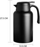 Termos negru, Luvan 2L,pereți dubli din oțel inoxidabil, 12/24 ore