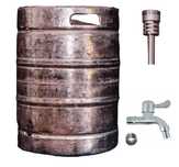 Butoi bere inox cu robinet inox sudat si capac filet interior pt vin