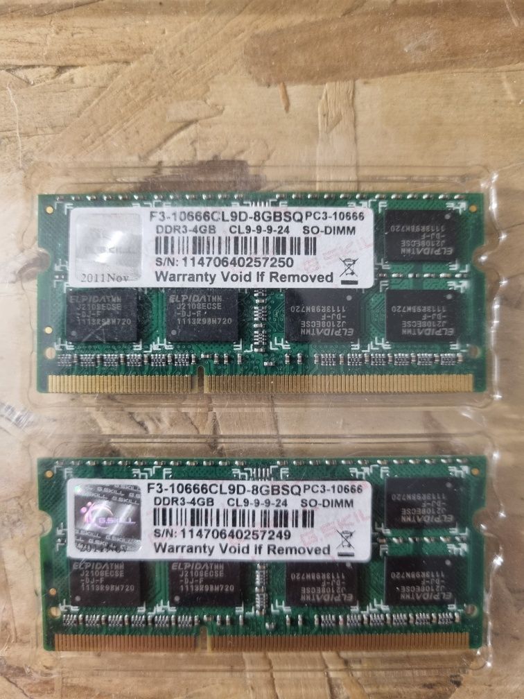 8GB (2x4GB) DDR3 SODIMM G.Skill