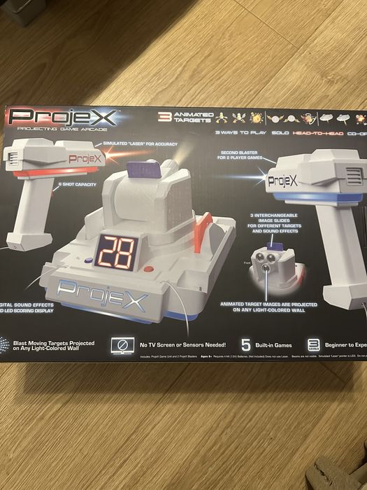 Consola de jocuri cu proiector si 2 blastere, Laser X, ProjeX Animated