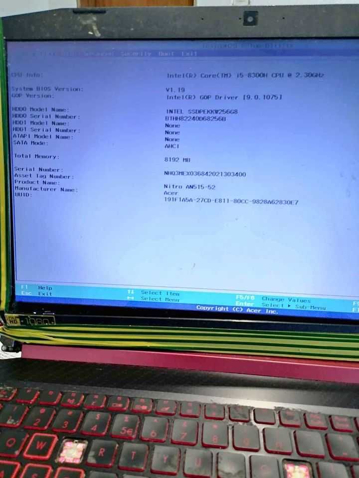 Dezmembrez /vând Acer Nitro 5 AN515-52,model N17C1