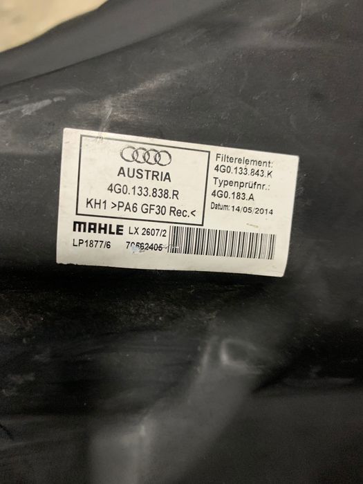Carcasă filtru de aer Audi A6 C7 4G 2012. - 2018 4G0133838R