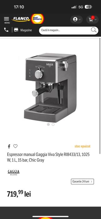 Expresor manual Gaggia Viva Style