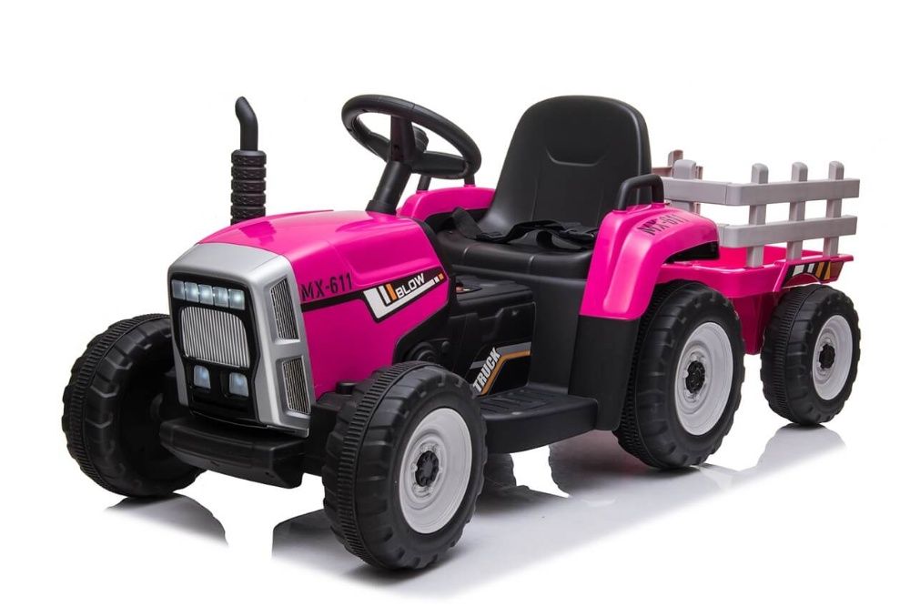 Tractor electric cu remorca pt copii BLOW TRUCK roti EVA (MX-611) Roz