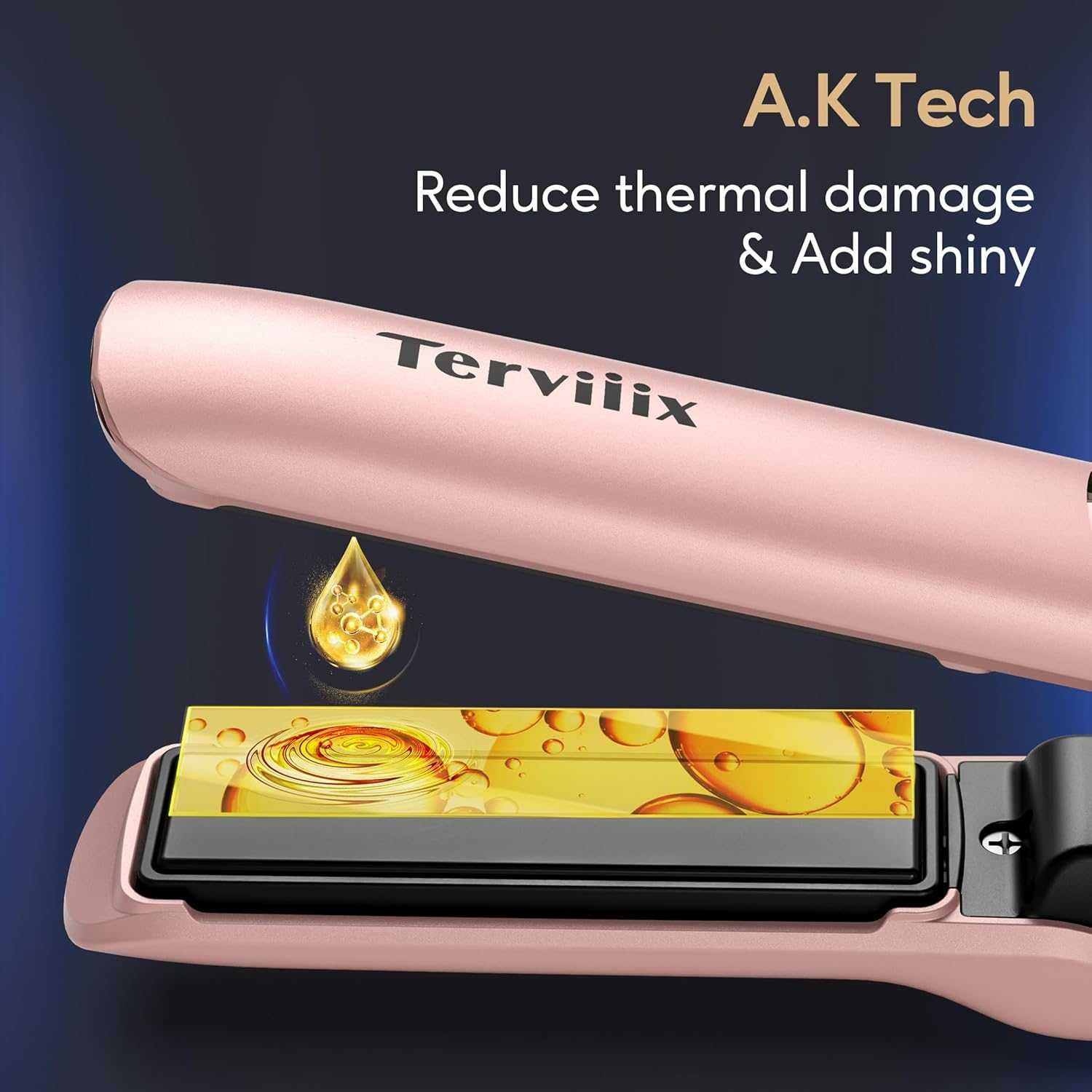 Terviiix Безжична мини преса за коса и маша 2 в 1 за къса коса 4500mAh