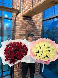 35 Роз по Акции от 560 тг. 50см цветы гул раушан букет
