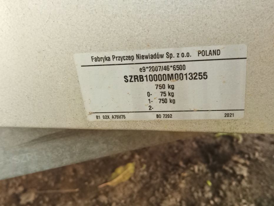 Remorcă 750kg an 2021