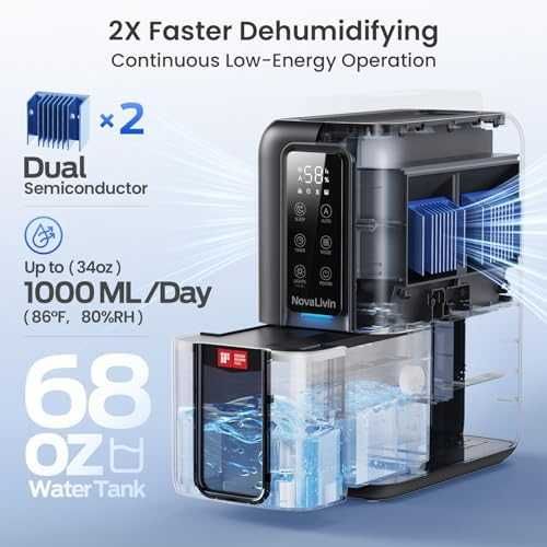 Нов 2000ml тих обезвлажнител с LED светлина таймер за дома Деумифайър