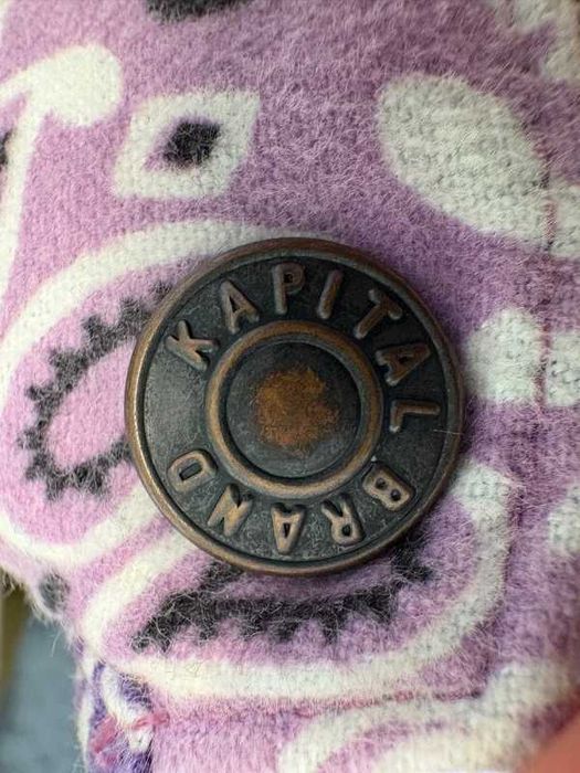 Kapital Reversible Bandana 1st Flannel Button Up Jacket Purple Sax