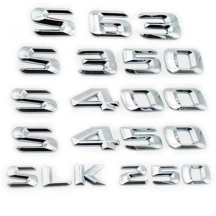 Emblema GLC300, GLS350, E220, S400, E63, C350, Chrom, Negru Mercedes