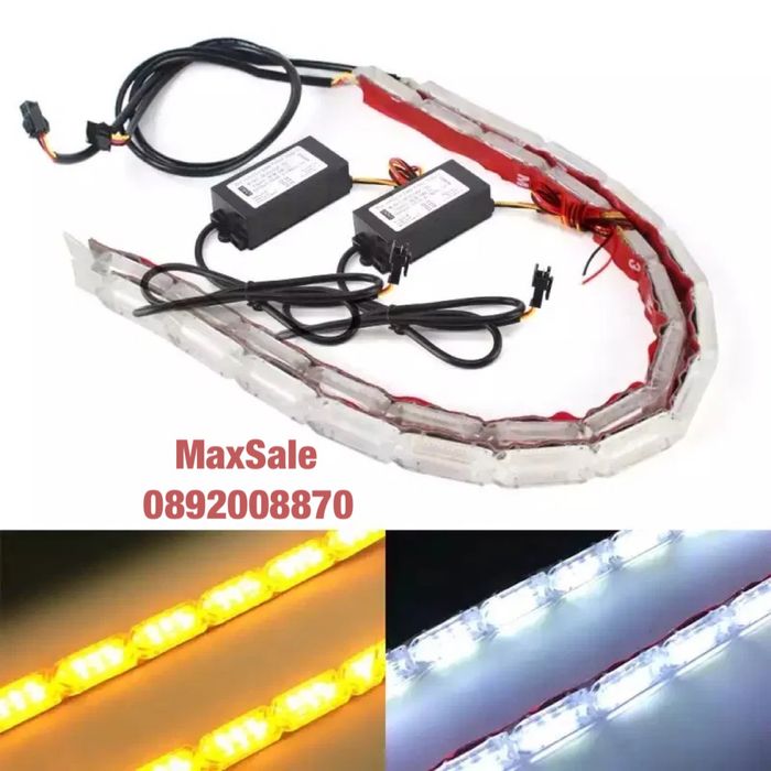 Динамичен LED дневни светлини мигач Led лента drl фарове решетка