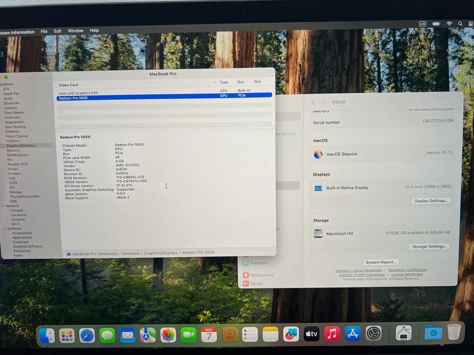 Macbook Pro 15 2019 - i9 8-nuclee, 560X, 16GB DDR4, 512GB SSD