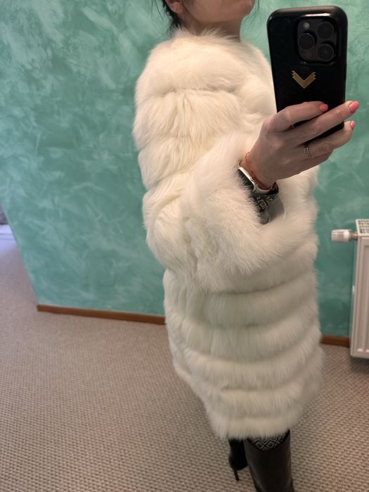 Haina blana naturala vulpe polara 6 in 1 noua Elis Oradea