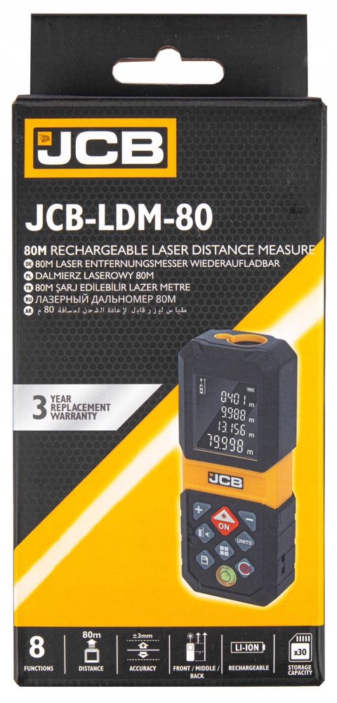Акумулаторна лазерна ролетка JCB 80м , LDM-80